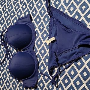 Blue bikini top and bottom